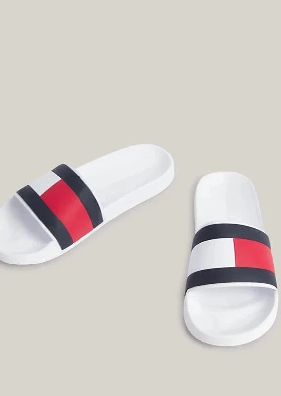 Claquettes homme Tommy Hilfiger blanches | Georgespaul