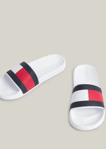 Afbeelding in Gallery-weergave laden, Claquettes homme Tommy Hilfiger blanches | Georgespaul
