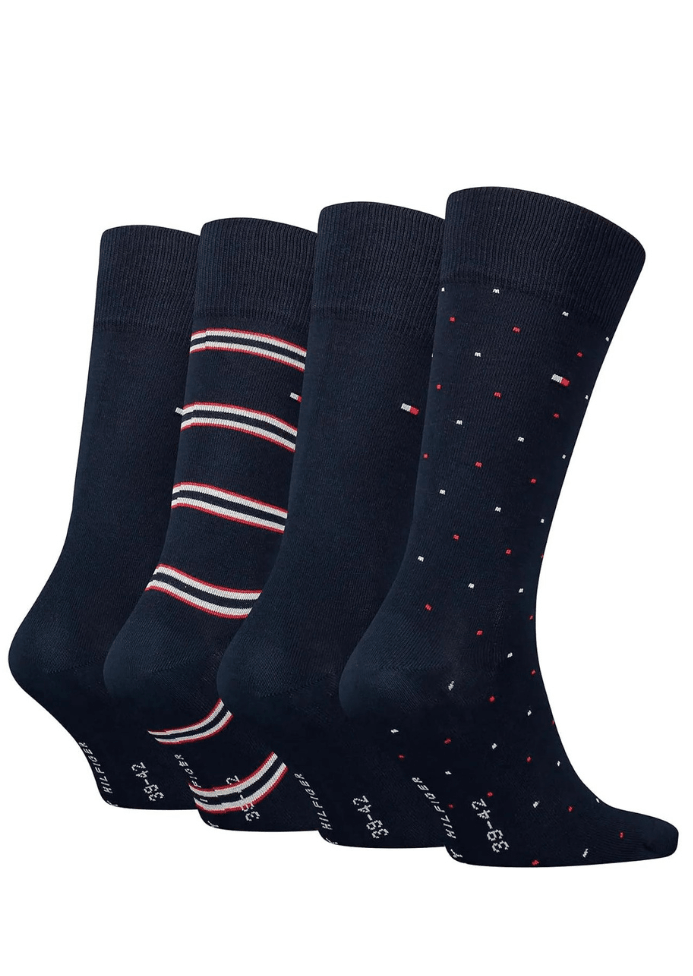 Coffret 4 paires de chaussettes Tommy Hilfiger marine - Georgespaul