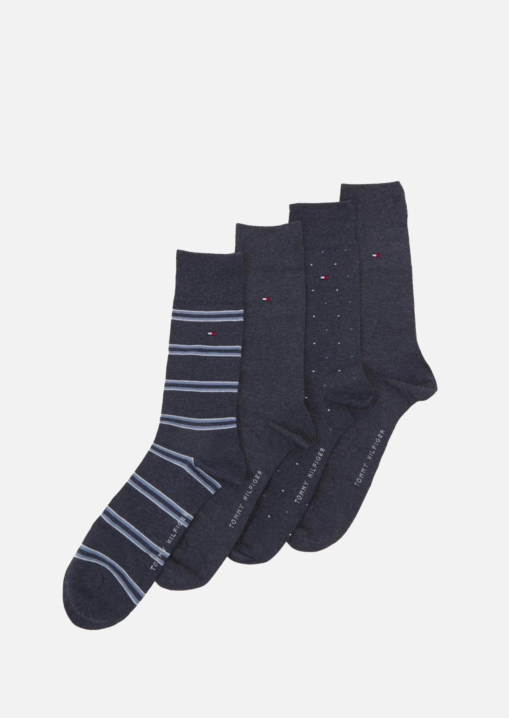 Coffret 4 paires de chaussettes Tommy Hilfiger bleues - Georgespaul