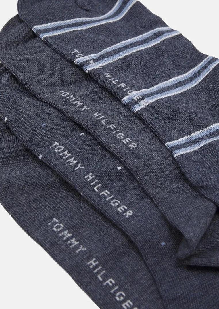 Coffret 4 paires de chaussettes Tommy Hilfiger bleues - Georgespaul