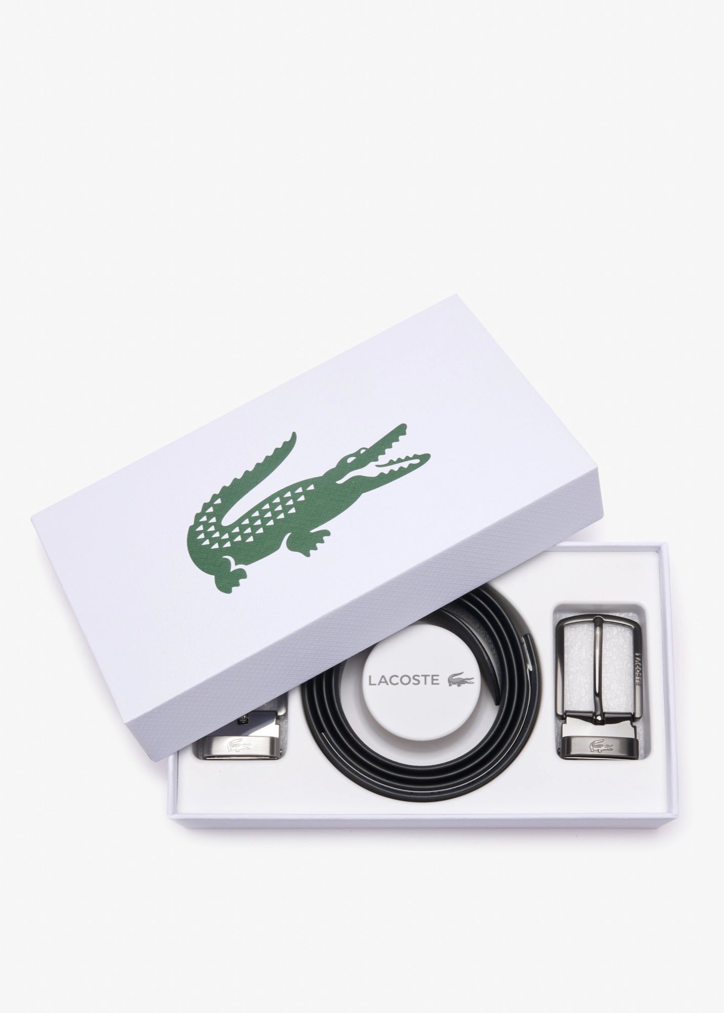 Coffret ceinture 2 boucles Lacoste en cuir | Georgespaul 