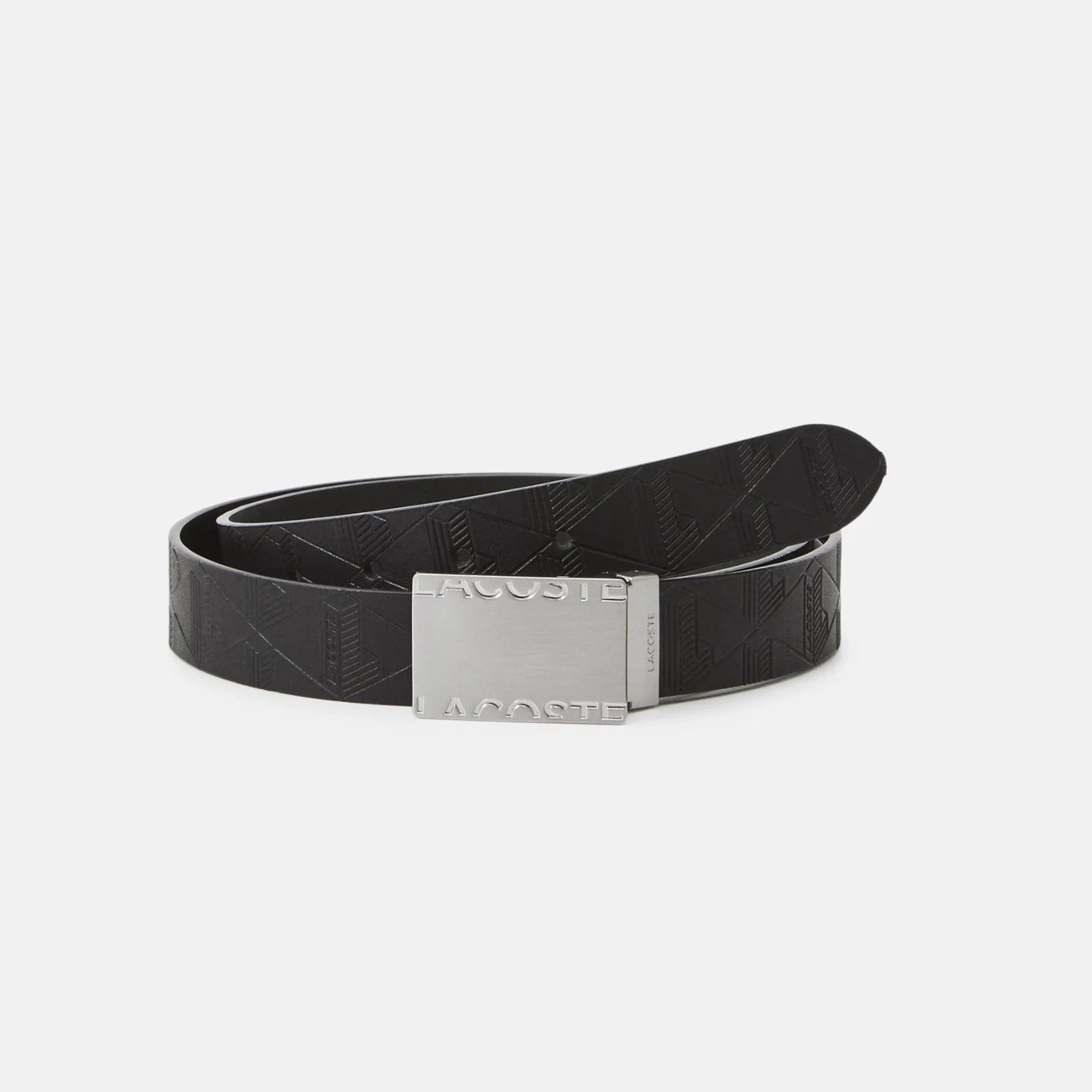 Coffret ceinture boucles interchangeables Lacoste noir en cuir - Georgespaul