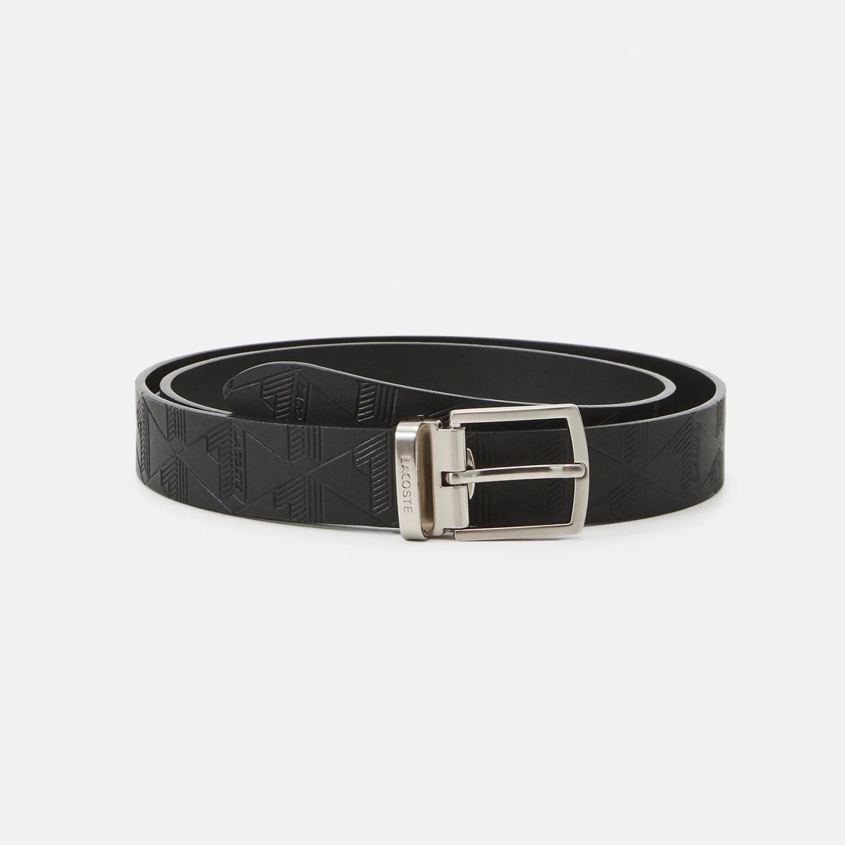 Coffret ceinture boucles interchangeables Lacoste noir en cuir - Georgespaul