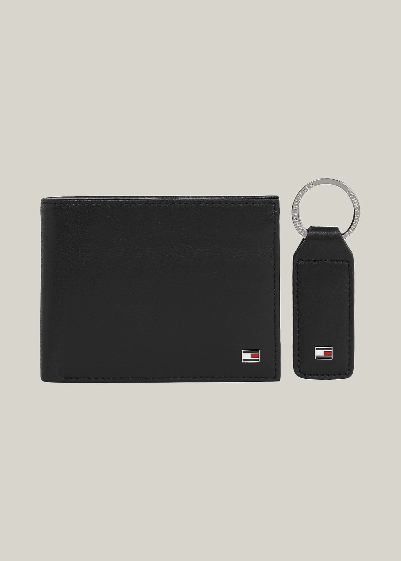 Coffret portefeuille et porte-clés Tommy Hilfiger noir | Georgespaul