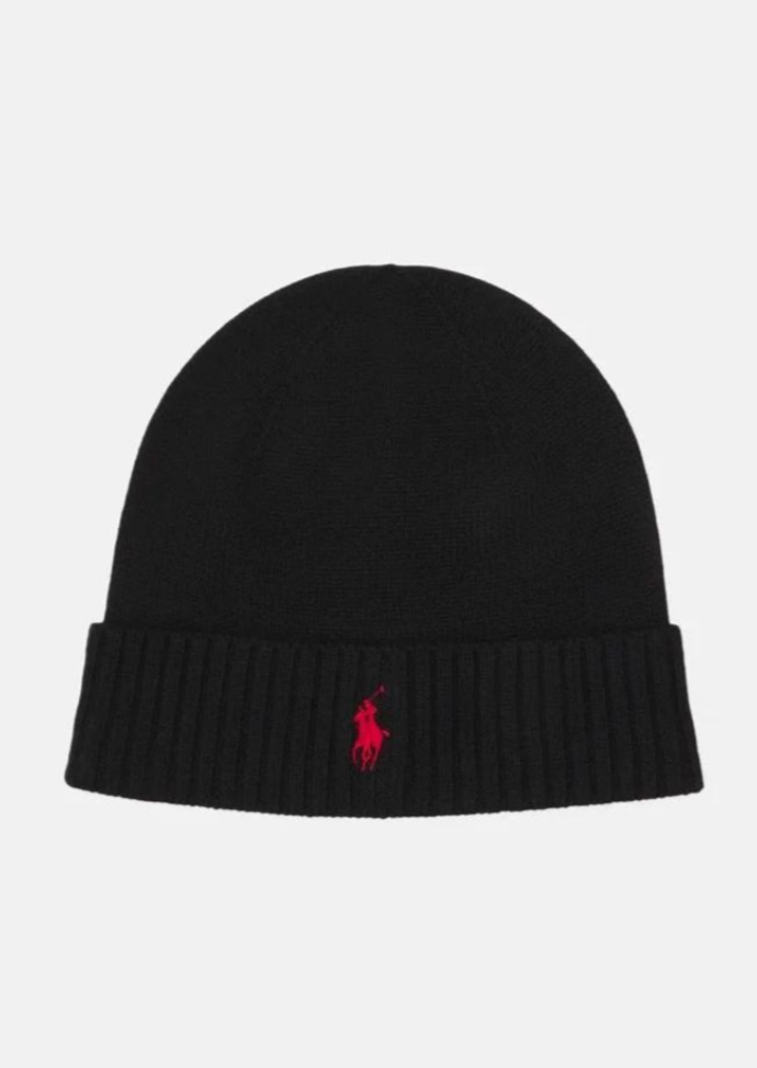 Bonnet unisexe Ralph Lauren noir | Georgespaul