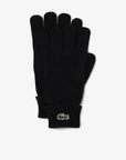 Gants unisexes Lacoste noirs en laine - Georgespaul