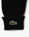 Gants unisexes Lacoste noirs en laine - Georgespaul