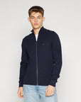 Gilet zippé Tommy Hilfiger marine en coton bio - Georgespaul