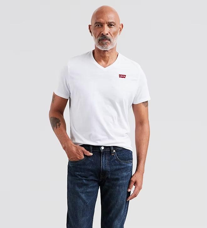 T-Shirt col V Levi's® blanc en coton - Georgespaul