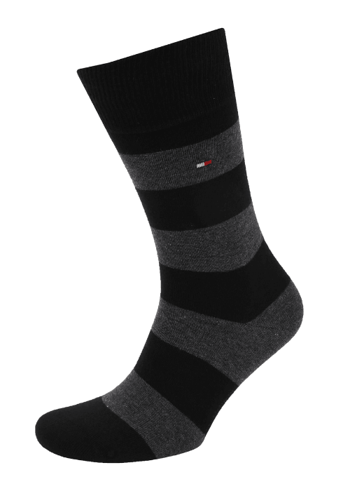 Lot de 2 paires de chaussettes montantes Tommy Hilfiger noire - Georgespaul