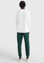 Afbeelding in Gallery-weergave laden, T-Shirt manches longues Tommy Hilfiger blanc en coton bio
