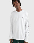 T-Shirt manches longues Tommy Hilfiger blanc en coton bio - Georgespaul