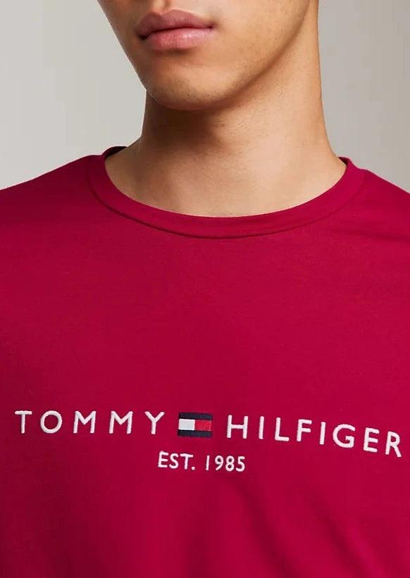 T-Shirt Tommy Hilfiger ajusté bordeaux coton bio - Georgespaul