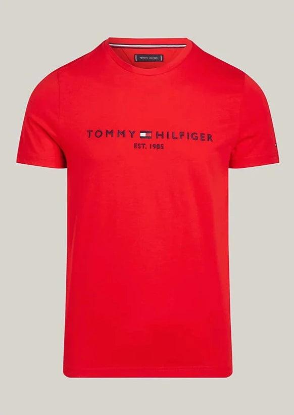 T-shirt ajusté Tommy Hilfiger ajusté rouge coton bio - Georgespaul