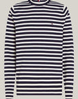 Pull à rayures Tommy Hilfiger marine en coton bio - Georgespaul