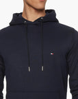 Sweat à capuche Tommy Hilfiger marine en coton bio stretch - Georgespaul