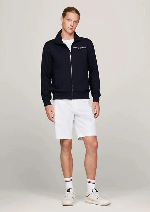 Sweat zippé Tommy Hilfiger marine en coton bio - Georgespaul