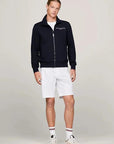 Sweat zippé Tommy Hilfiger marine en coton bio - Georgespaul