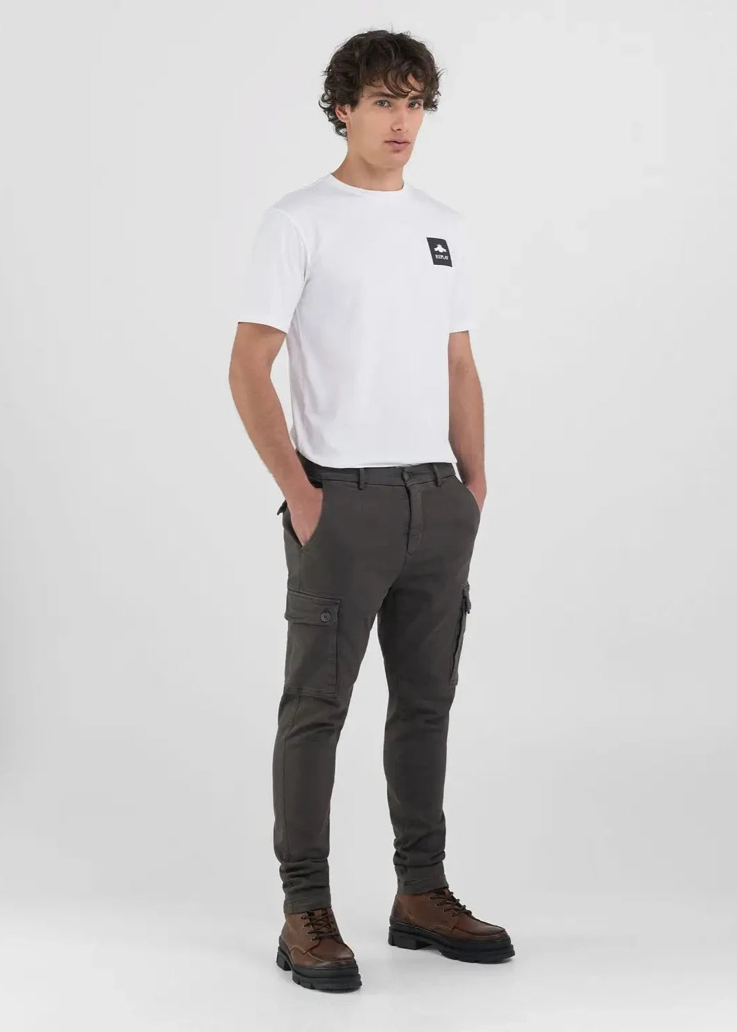 Pantalon cargo Replay gris pour homme | Georgespaul 