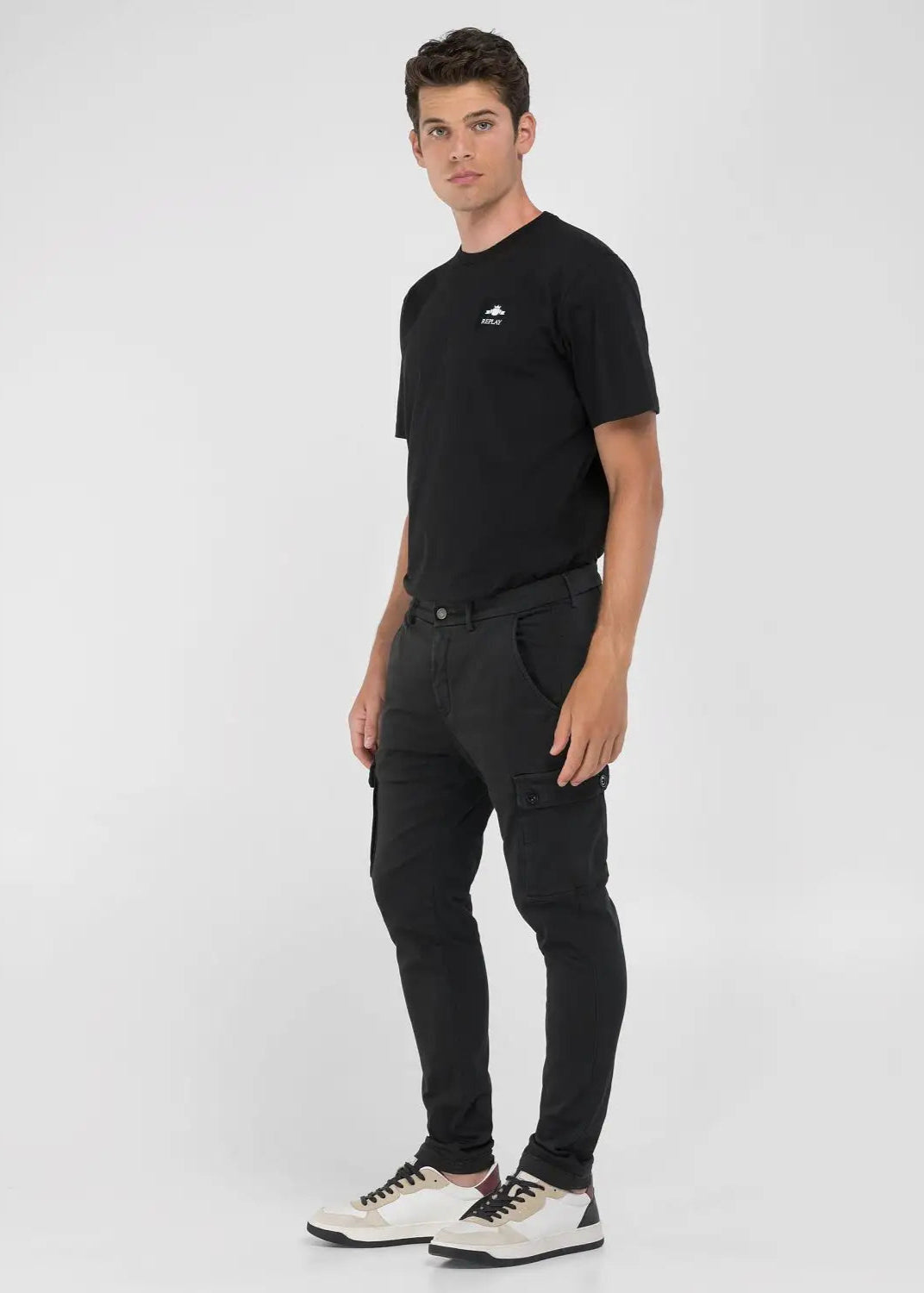 Pantalon cargo Replay noir pour homme | Georgespaul 