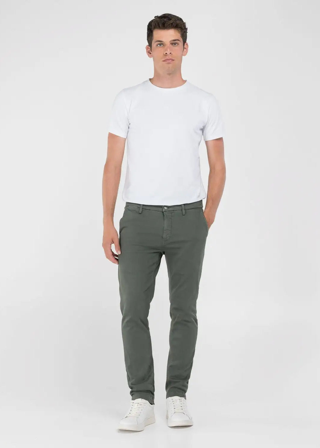 Pantalon chino Replay kaki pour homme | Georgespaul 