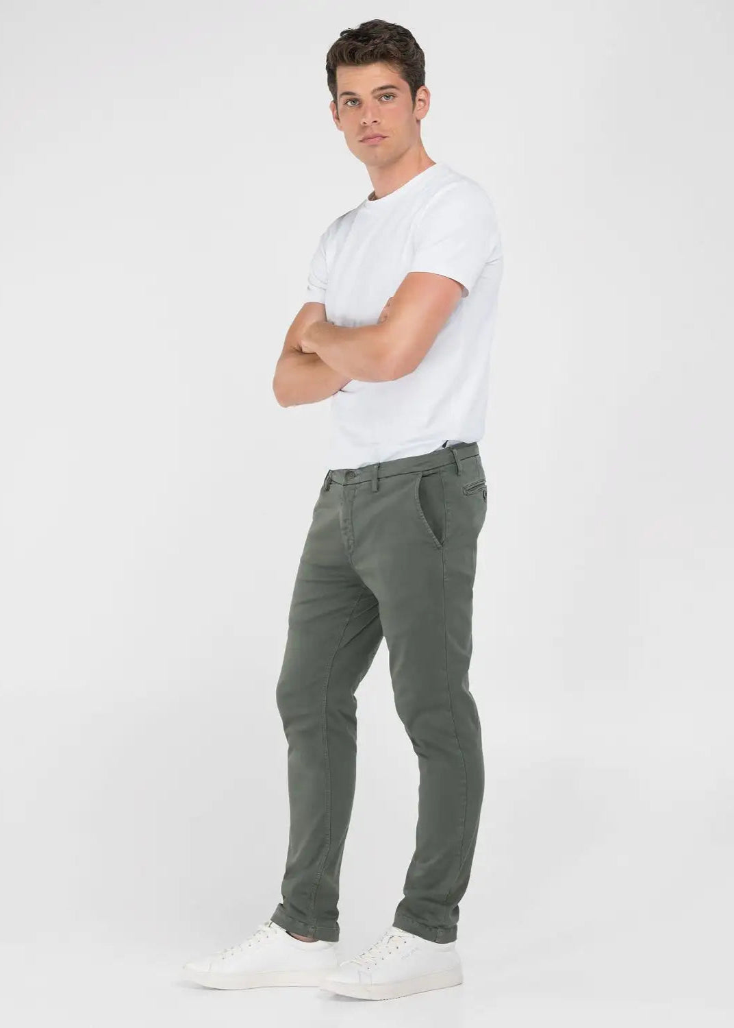 Pantalon chino Replay kaki pour homme | Georgespaul 