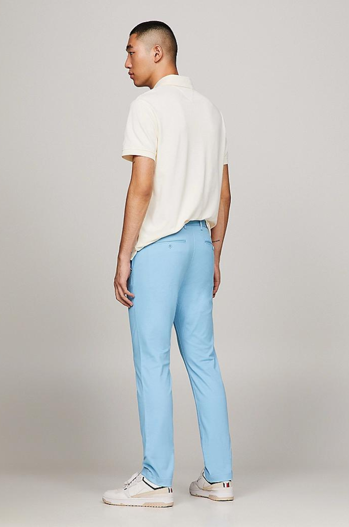 Pantalon chino slim Tommy Hilfiger bleu coton bio stretch