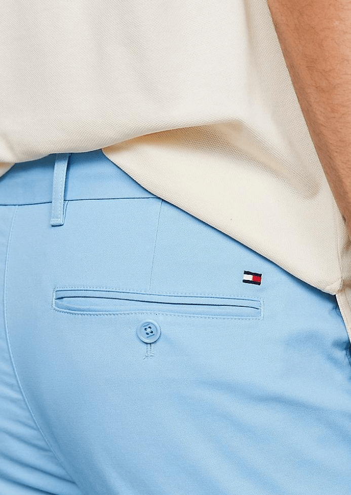 Pantalon chino slim Tommy Hilfiger bleu coton bio stretch - Georgespaul