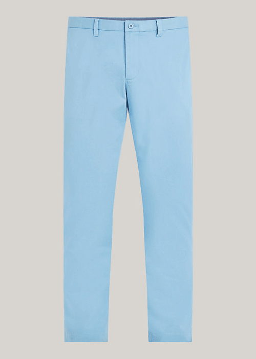 Pantalon chino slim Tommy Hilfiger bleu coton bio stretch - Georgespaul