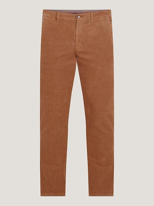 Pantalon chino slim Tommy Hilfiger marron en velours - Georgespaul