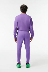 Pantalon de jogging homme Lacoste violet en molleton de coton bio