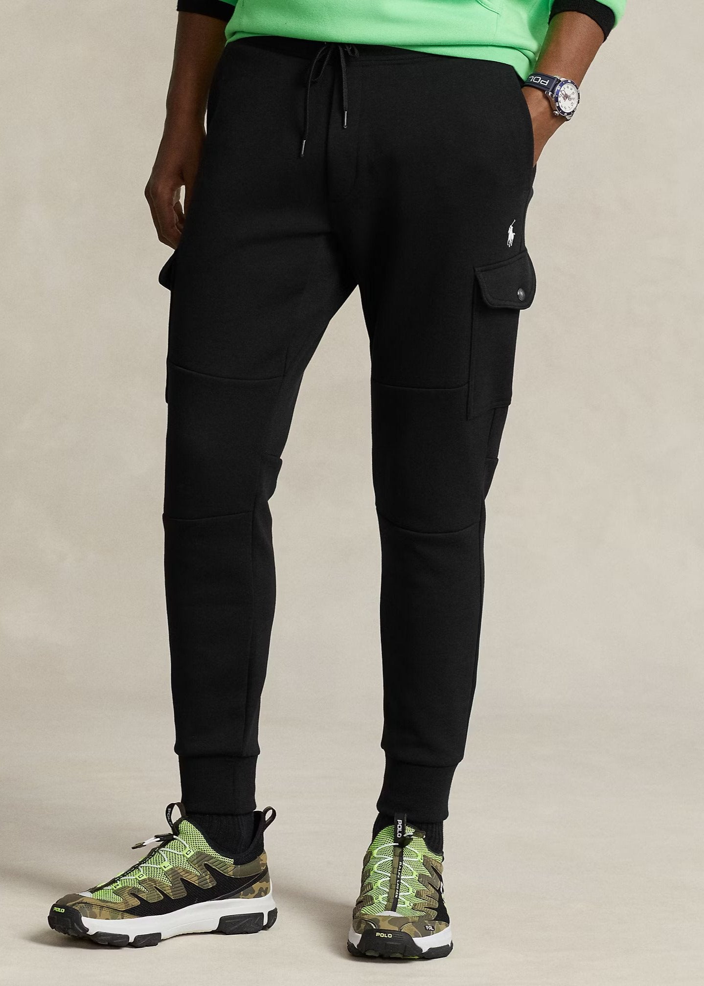 Pantalon de jogging cargo Ralph Lauren noir | Georgespaul 