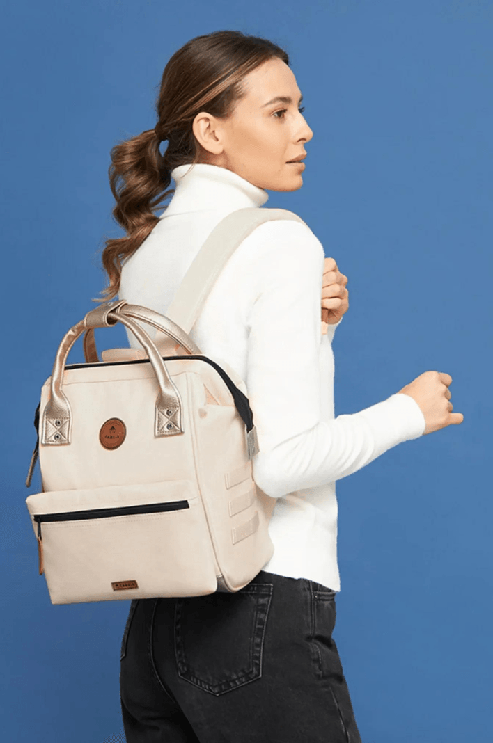 Petit sac à dos Cabaïa beige et poches interchangeables - Georgespaul