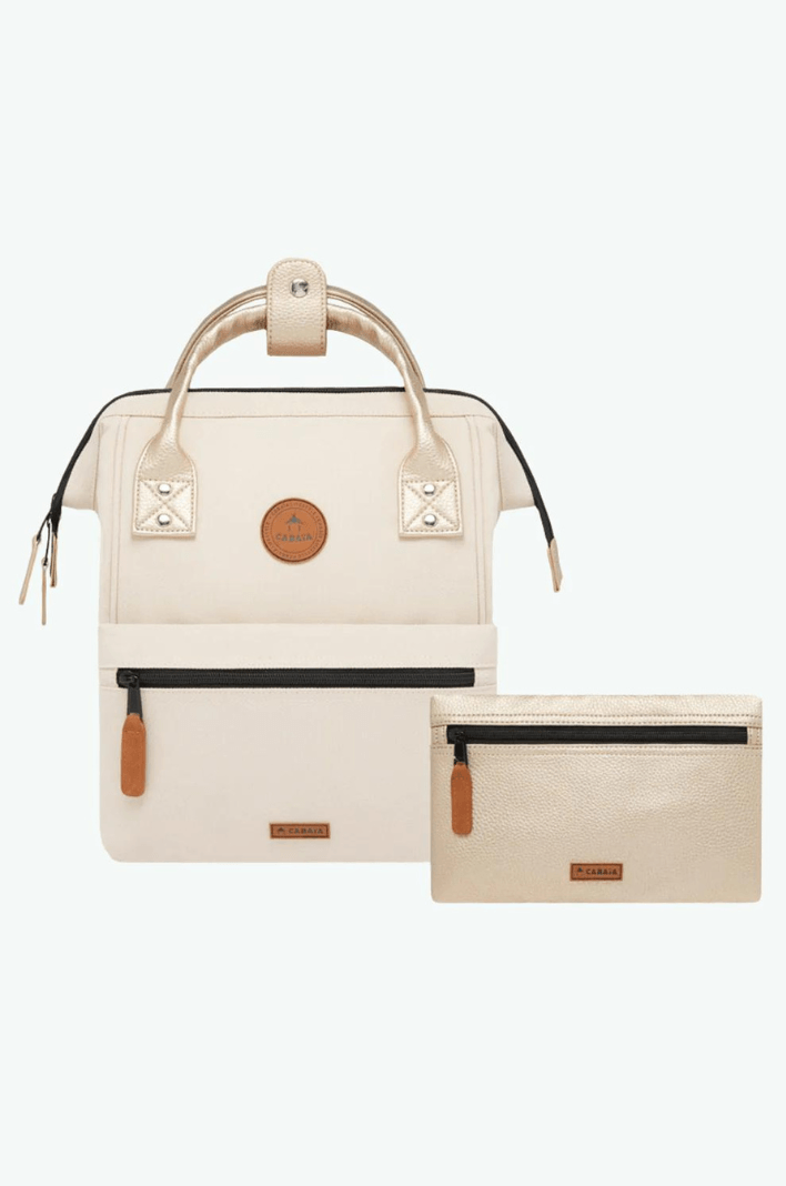 Petit sac à dos Cabaïa beige et poches interchangeables - Georgespaul