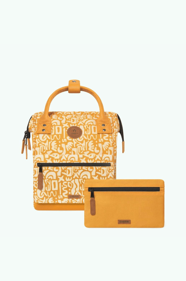 Petit sac à dos à motifs Cabaïa jaune - Georgespaul