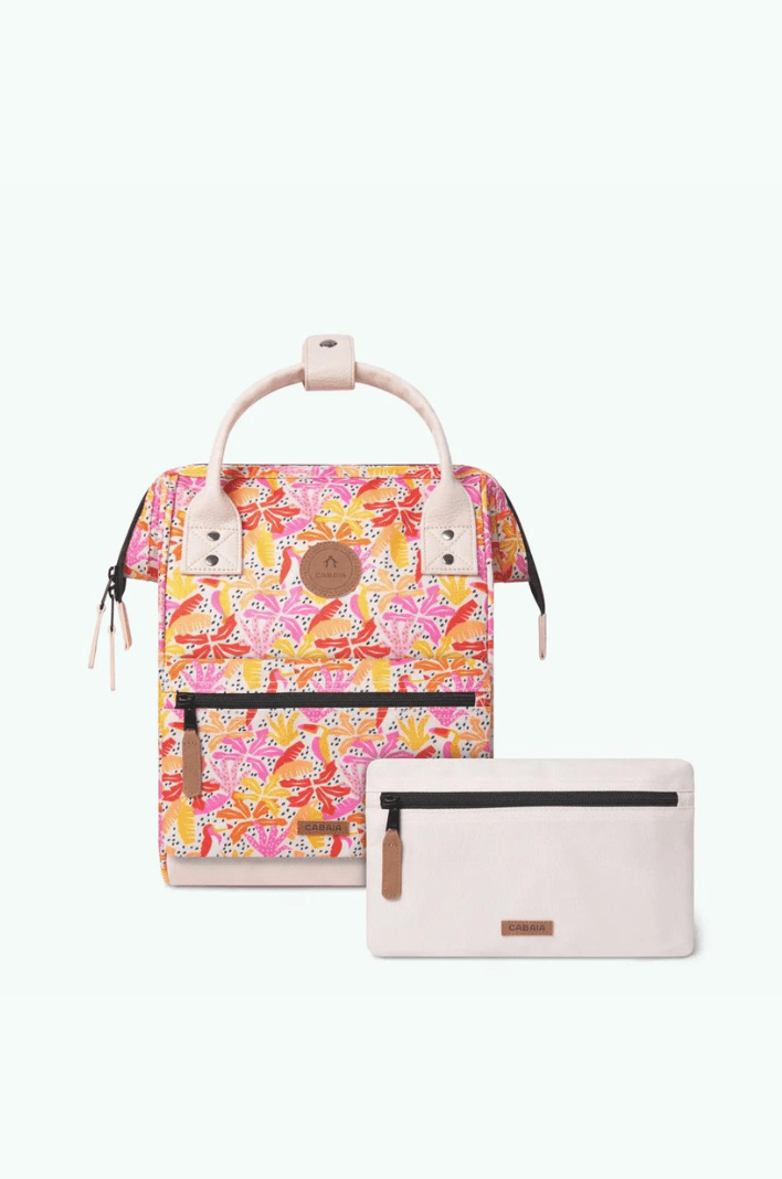 Petit sac à dos fleuri Cabaïa rose clair - Georgespaul