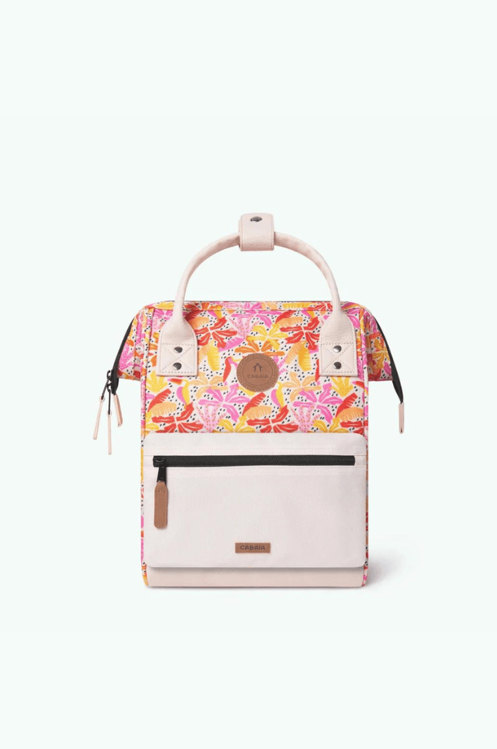 Petit sac à dos fleuri Cabaïa rose clair - Georgespaul