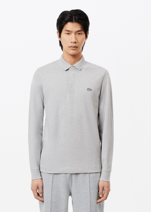 Polo Paris manches longues Lacoste gris - Georgespaul