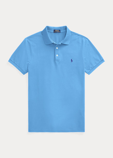 Polo Ralph Lauren cintré bleu en coton piqué pour homme | Georgespaul