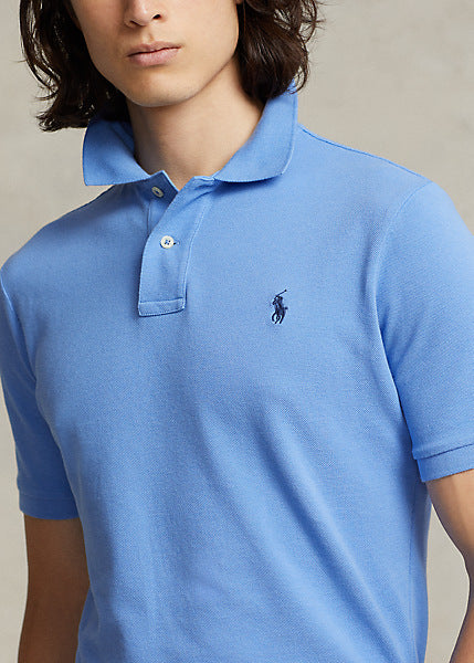 Polo Ralph Lauren cintré bleu en coton piqué pour homme | Georgespaul