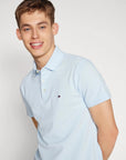 Polo Tommy Hilfiger ajusté bleu en coton bio - Georgespaul