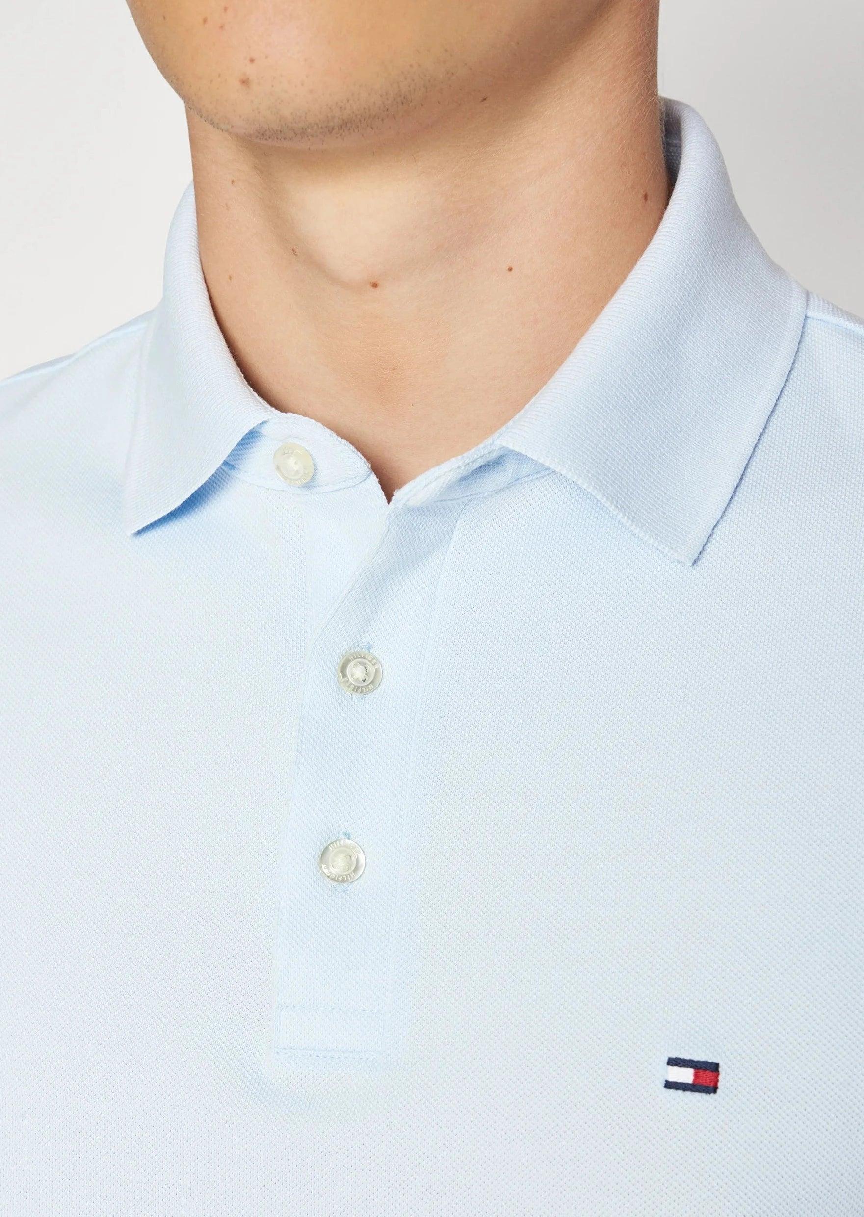 Polo Tommy Hilfiger ajusté bleu en coton bio - Georgespaul