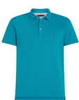 Polo Tommy Hilfiger ajusté bleu en coton bio - Georgespaul