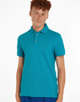 Polo Tommy Hilfiger ajusté bleu en coton bio - Georgespaul