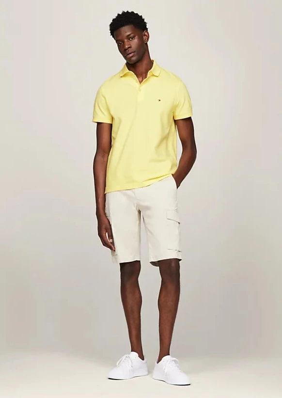 Polo Tommy Hilfiger ajusté jaune en coton bio - Georgespaul