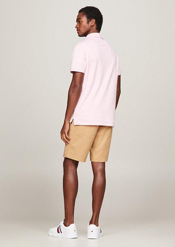 Polo Tommy Hilfiger ajusté rose en coton bio stretch - Georgespaul