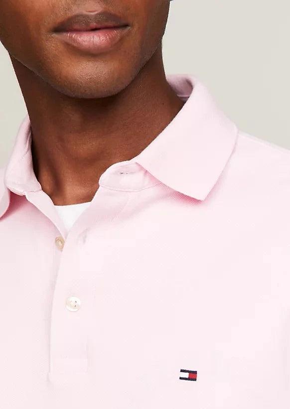 Polo Tommy Hilfiger ajusté rose en coton bio stretch - Georgespaul