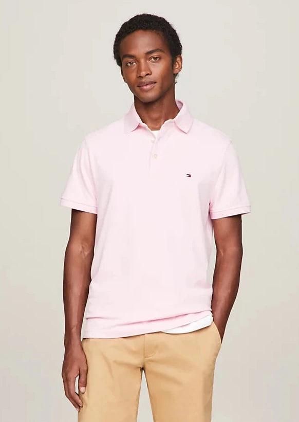 Polo Tommy Hilfiger ajusté rose en coton bio stretch - Georgespaul