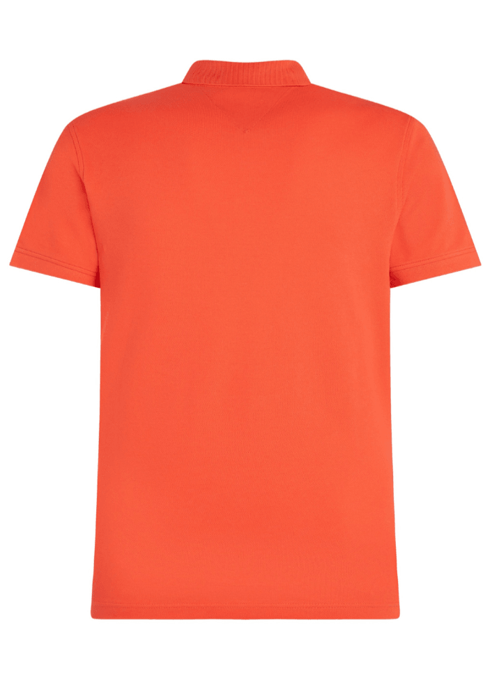 Polo Tommy Hilfiger ajusté orange en coton bio - Georgespaul